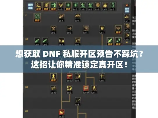 想获取 DNF 私服开区预告不踩坑？这招让你精准锁定真开区！
