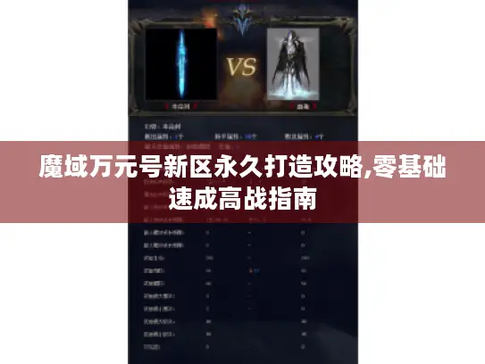魔域万元号新区永久打造攻略,零基础速成高战指南