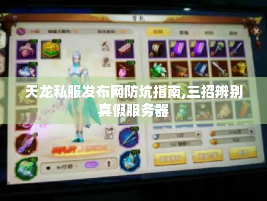 天龙私服发布网防坑指南,三招辨别真假服务器