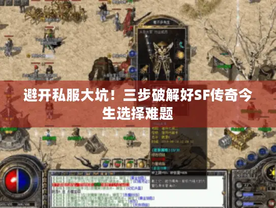 避开私服大坑！三步破解好SF传奇今生选择难题