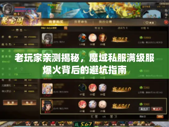 老玩家亲测揭秘，魔域私服满级服爆火背后的避坑指南