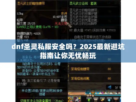 dnf圣灵私服安全吗？2025最新避坑指南让你无忧畅玩