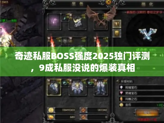 奇迹私服BOSS强度2025独门评测，9成私服没说的爆装真相