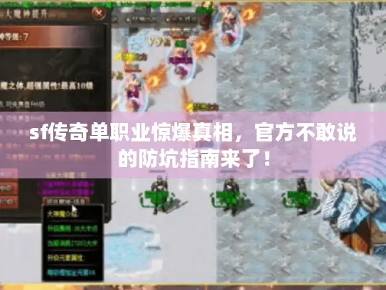 sf传奇单职业惊爆真相，官方不敢说的防坑指南来了！
