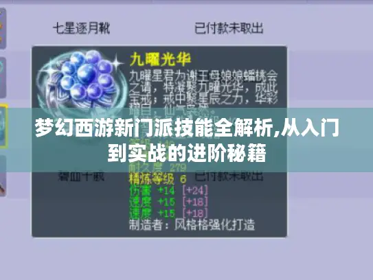 梦幻西游新门派技能全解析,从入门到实战的进阶秘籍 梦幻西游新门派技能全解析,从入门到实战的进阶秘籍