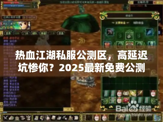 热血江湖私服公测区，高延迟坑惨你？2025最新免费公测秒开攻略