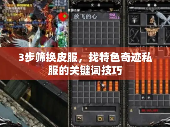 3步筛换皮服，找特色奇迹私服的关键词技巧