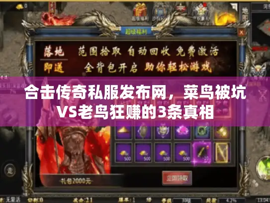 合击传奇私服发布网，菜鸟被坑VS老鸟狂赚的3条真相