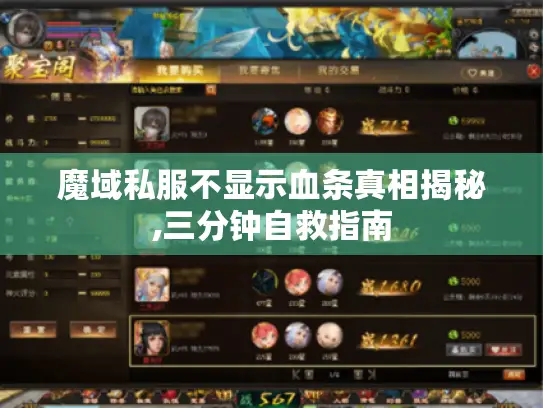 魔域私服不显示血条真相揭秘,三分钟自救指南