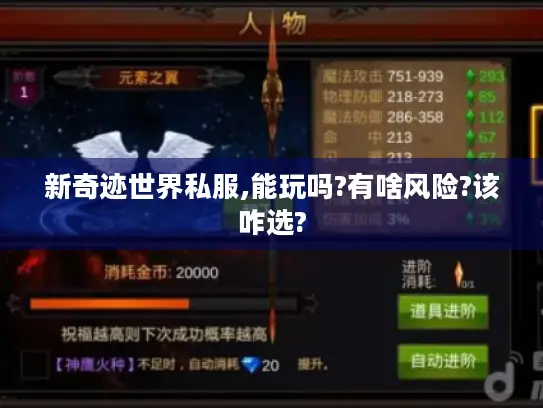 新奇迹世界私服,能玩吗?有啥风险?该咋选?