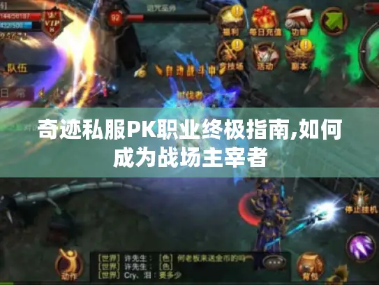 奇迹私服PK职业终极指南,如何成为战场主宰者