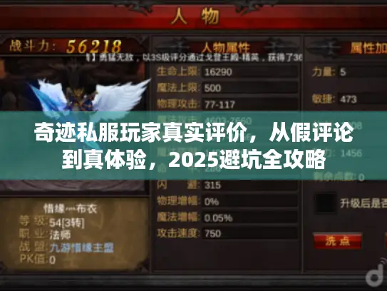 奇迹私服玩家真实评价，从假评论到真体验，2025避坑全攻略