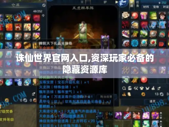 诛仙世界官网入口,资深玩家必备的隐藏资源库