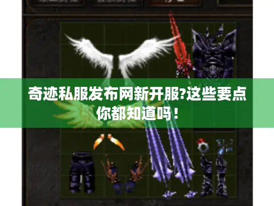 奇迹私服发布网新开服?这些要点你都知道吗！