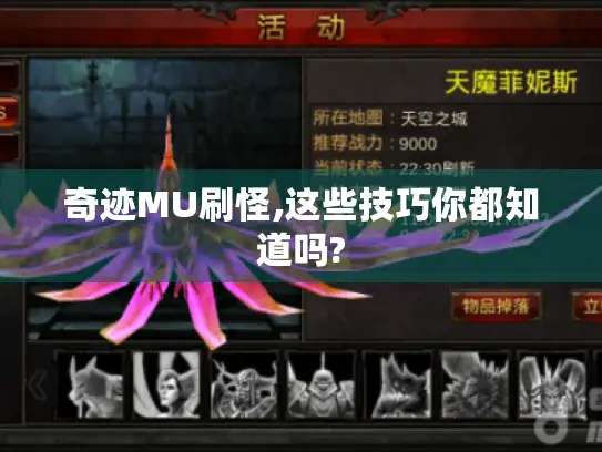 奇迹MU刷怪,这些技巧你都知道吗?
