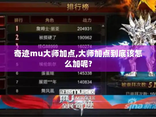 奇迹mu大师加点,大师加点到底该怎么加呢? 奇迹mu大师加点,大师加点到底该怎么加呢?