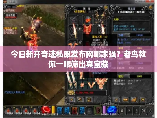 今日新开奇迹私服发布网哪家强？老鸟教你一眼筛出真宝藏