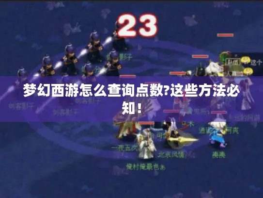 梦幻西游怎么查询点数?这些方法必知！