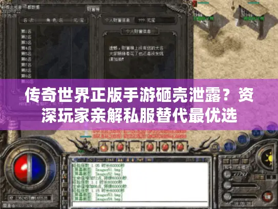 传奇世界正版手游砸壳泄露？资深玩家亲解私服替代最优选