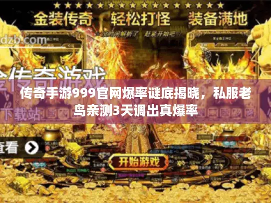 传奇手游999官网爆率谜底揭晓，私服老鸟亲测3天调出真爆率