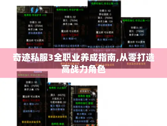 奇迹私服3全职业养成指南,从零打造高战力角色