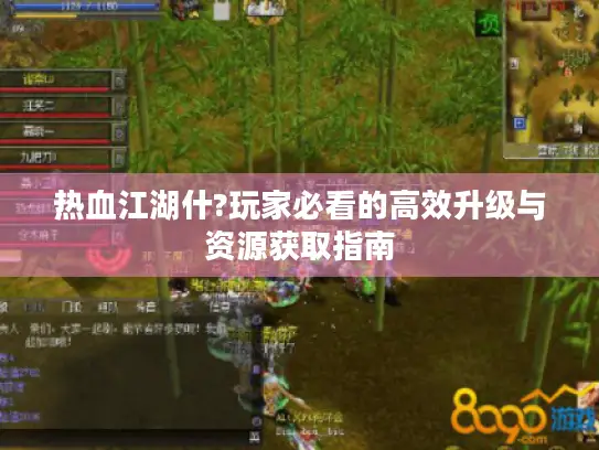 热血江湖什?玩家必看的高效升级与资源获取指南