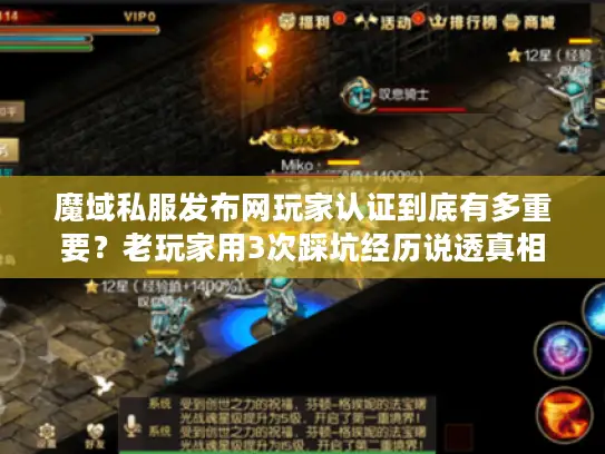 魔域私服发布网玩家认证到底有多重要?老玩家用3次踩坑经历说透真相 魔域私服发布网玩家认证到底有多重要?老玩家用3次踩坑经历说透真相