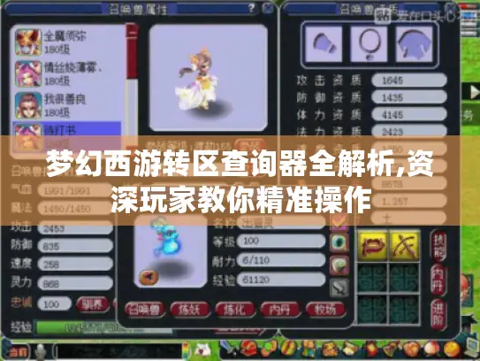 梦幻西游转区查询器全解析,资深玩家教你精准操作