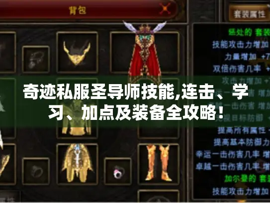 奇迹私服圣导师技能,连击、学习、加点及装备全攻略！