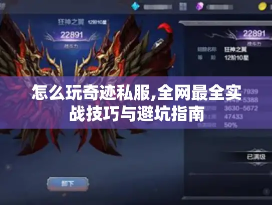 怎么玩奇迹私服,全网最全实战技巧与避坑指南 怎么玩奇迹私服,全网最全实战技巧与避坑指南