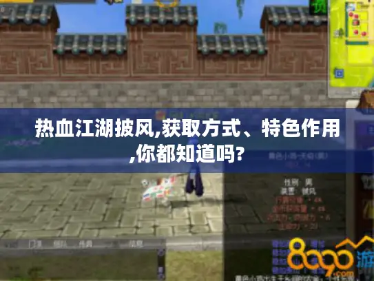热血江湖披风,获取方式、特色作用,你都知道吗?