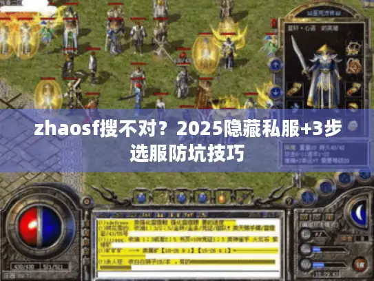 zhaosf搜不对？2025隐藏私服+3步选服防坑技巧