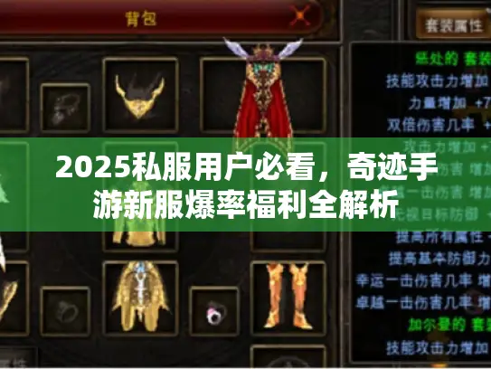 2025私服用户必看，奇迹手游新服爆率福利全解析