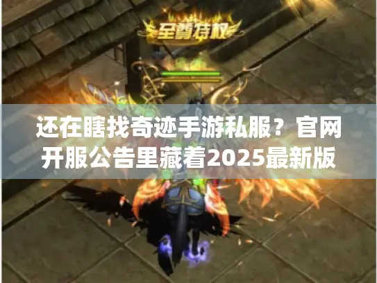 还在瞎找奇迹手游私服？官网开服公告里藏着2025最新版本&攻略密码！