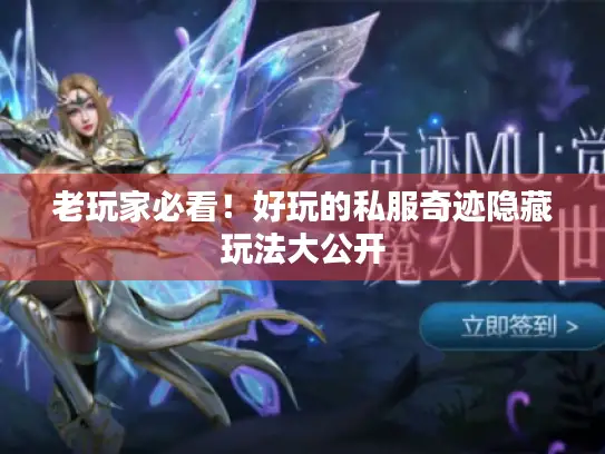 老玩家必看！好玩的私服奇迹隐藏玩法大公开