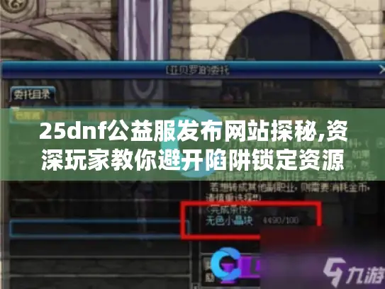 25dnf公益服发布网站探秘,资深玩家教你避开陷阱锁定资源