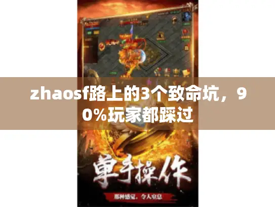 zhaosf路上的3个致命坑，90%玩家都踩过