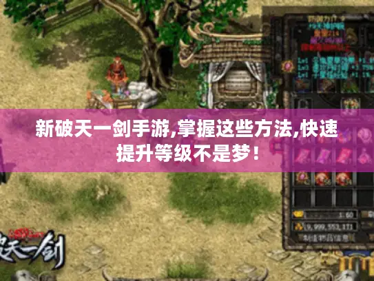 新破天一剑手游,掌握这些方法,快速提升等级不是梦! 新破天一剑手游,掌握这些方法,快速提升等级不是梦!