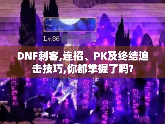 DNF刺客,连招、PK及终结追击技巧,你都掌握了吗?