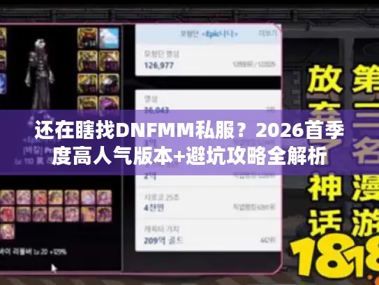 还在瞎找DNFMM私服？2026首季度高人气版本+避坑攻略全解析