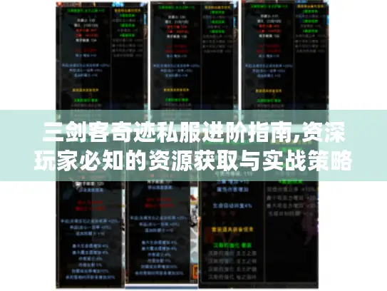 三剑客奇迹私服进阶指南,资深玩家必知的资源获取与实战策略