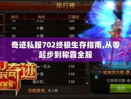 奇迹私服702终极生存指南,从零起步到称霸全服