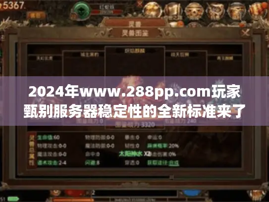 2024年www.288pp.com玩家甄别服务器稳定性的全新标准来了！