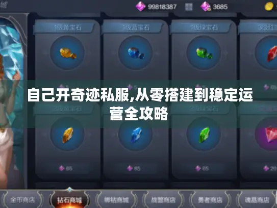 自己开奇迹私服,从零搭建到稳定运营全攻略 自己开奇迹私服,从零搭建到稳定运营全攻略