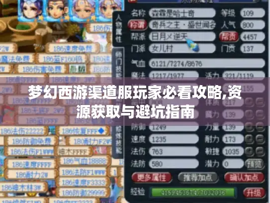梦幻西游渠道服玩家必看攻略,资源获取与避坑指南