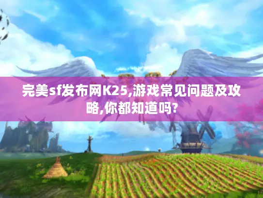 完美sf发布网K25,游戏常见问题及攻略,你都知道吗? 完美sf发布网K25,游戏常见问题及攻略,你都知道吗?
