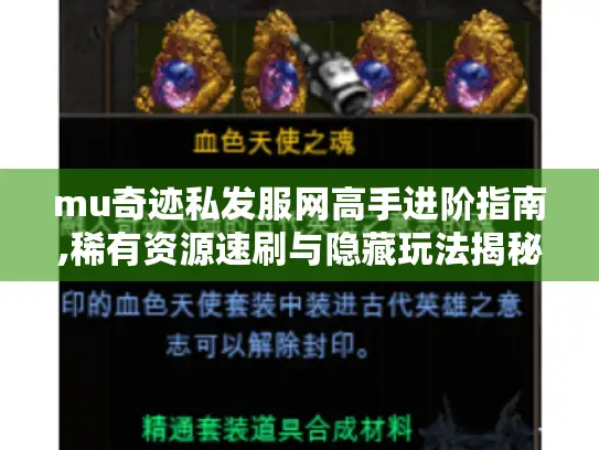 mu奇迹私发服网高手进阶指南,稀有资源速刷与隐藏玩法揭秘
