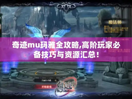 奇迹mu玛雅全攻略,高阶玩家必备技巧与资源汇总！