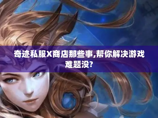 奇迹私服X商店那些事,帮你解决游戏难题没? 奇迹私服X商店那些事,帮你解决游戏难题没?