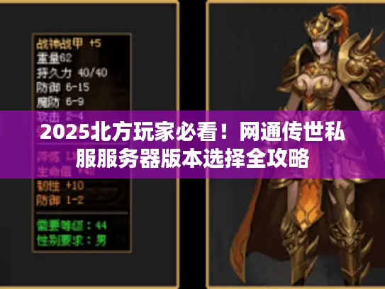 2025北方玩家必看！网通传世私服服务器版本选择全攻略